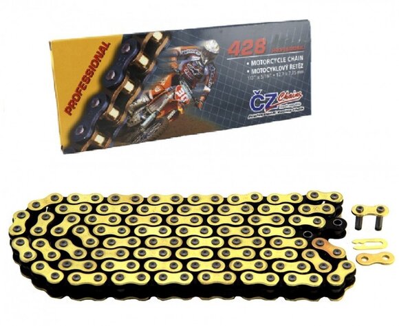 Цепь для мотоцикла CZ Chains 428 MX Gold - 130зв pitbikemarket.ru